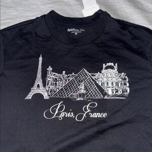 Black Paris France Graphic Tee